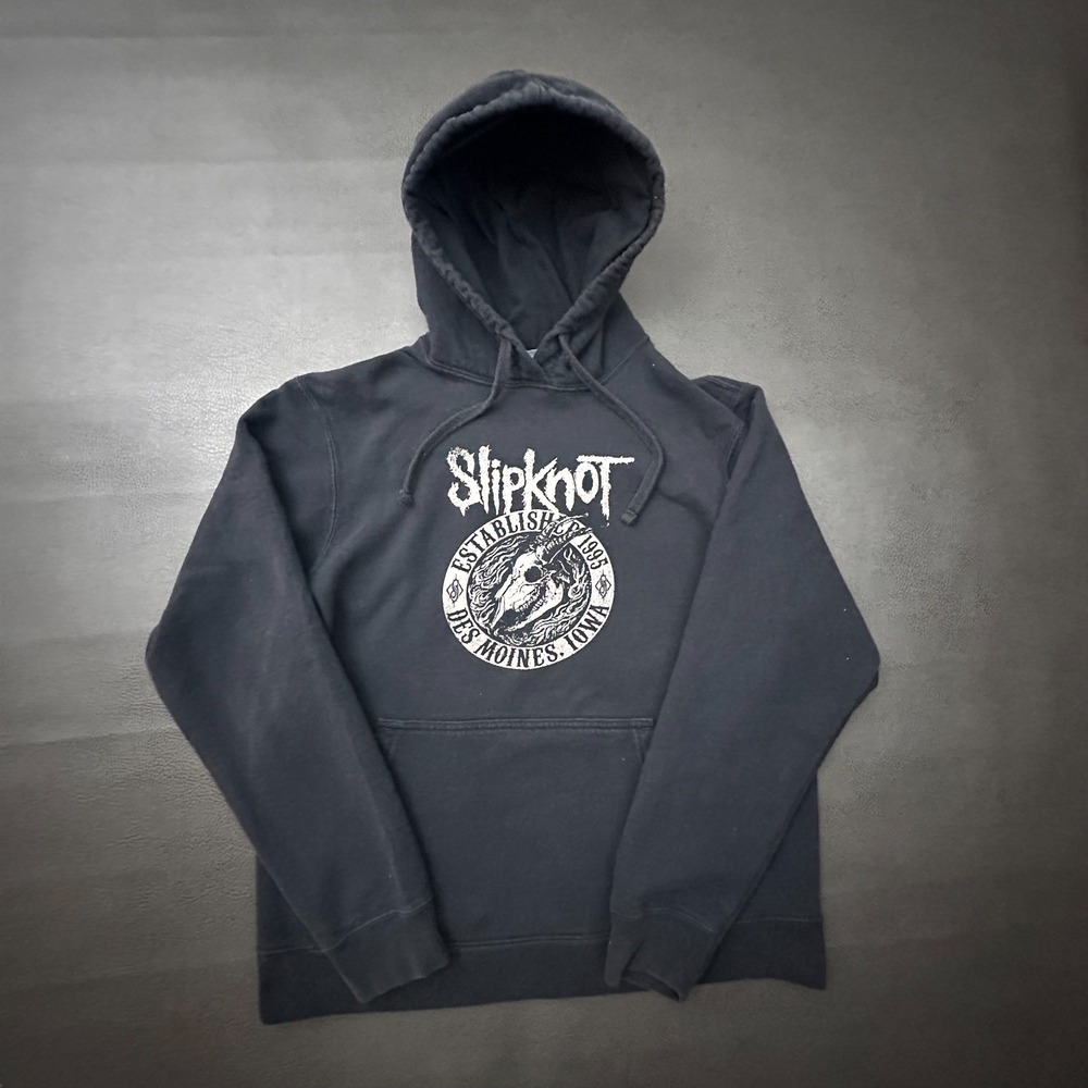 Slipknot Hoodie Mens Medium Black Double Sided Skull Metal Band Rock Y2k
